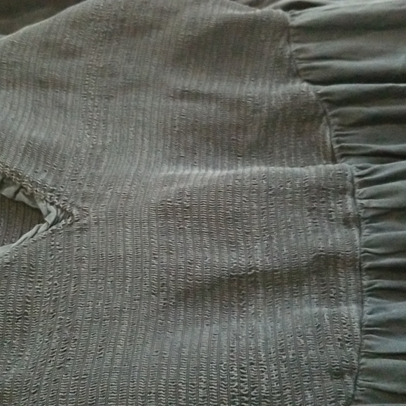 New Old Navy Dress Tencel Chambray Boho Flare Vneck Tiered Swing  Ruched Blouson - Picture 7 of 15